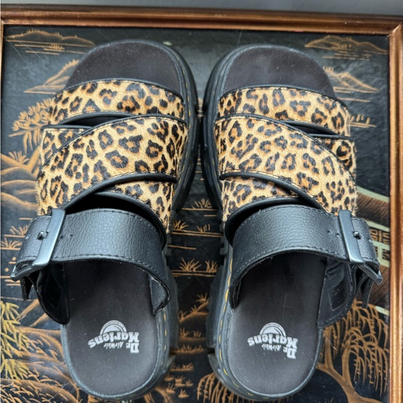 Dr. Martens Black and Leopard Sandals